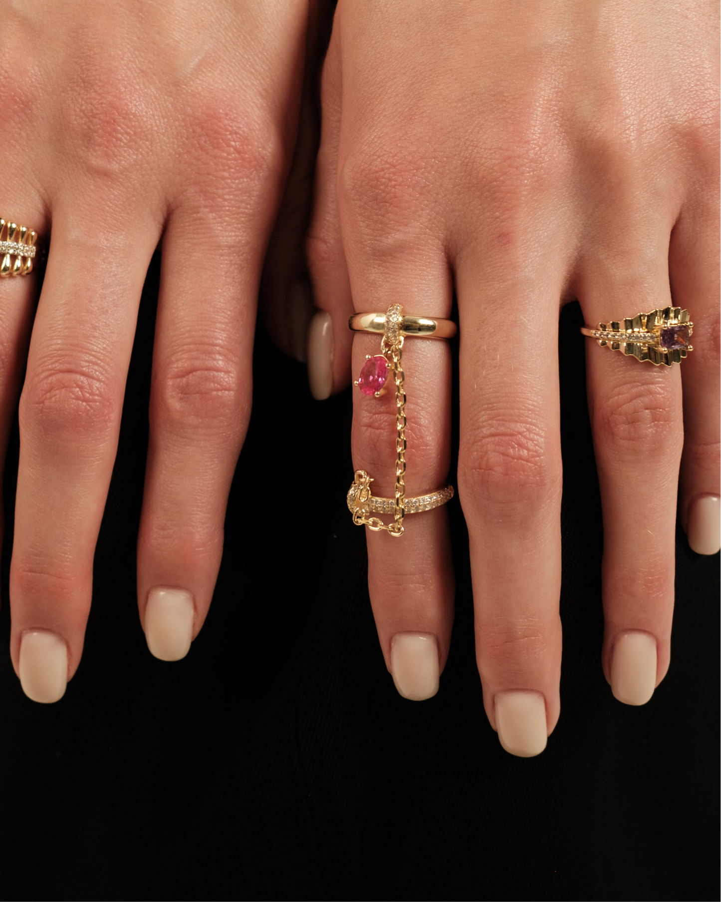 Gold Rocco Interlinked Ring